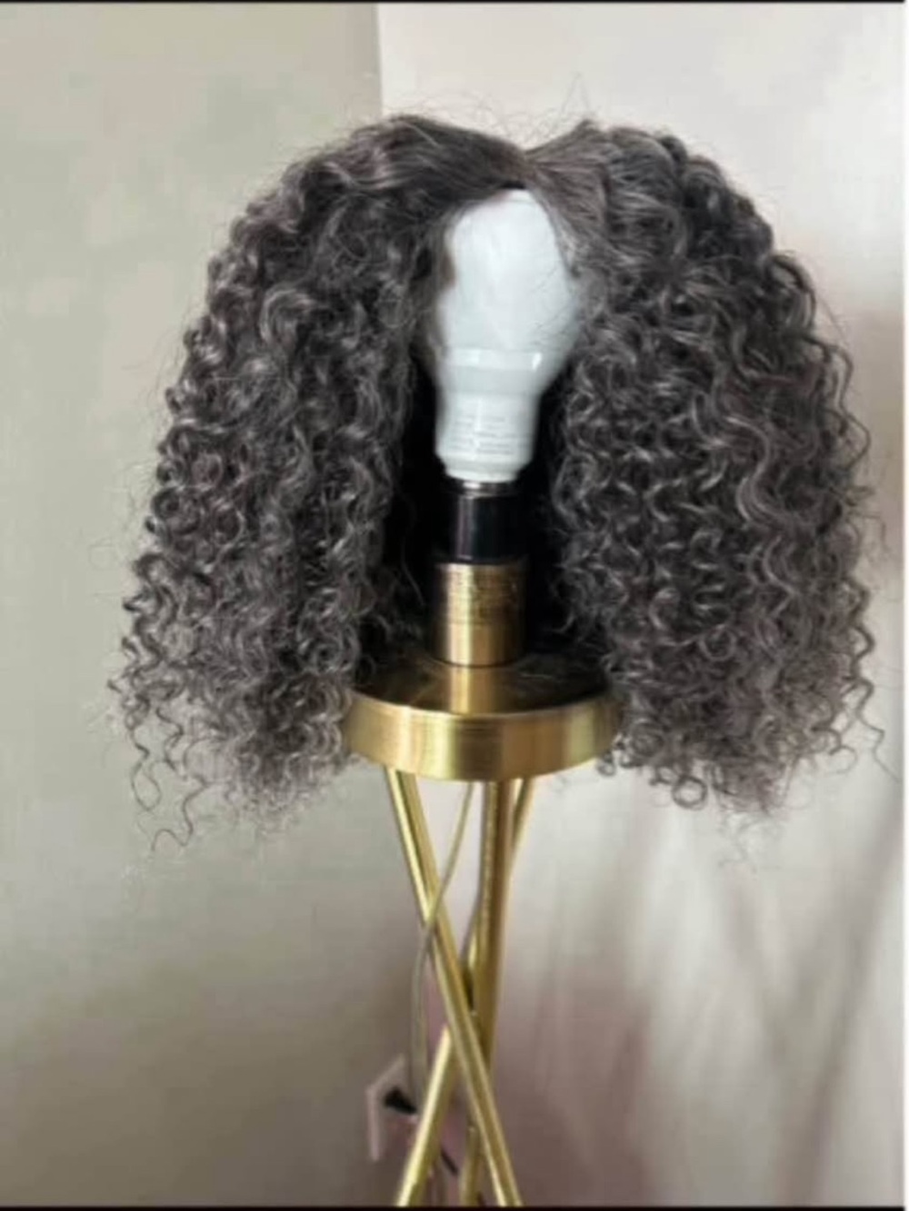Gray Curly Women’s Wig - Natural Texture Human Hair
